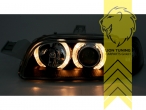 Halogen, schwarz, gelb Halogen, Abblendlicht H7 / Fernlicht H7, Blinkerbirnen BAU15S, elektrisch verstellbar - Stellmotor wird vom Original übernommen, Eintragungsfrei / mit E-Prüfzeichen