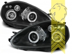 Halogen, schwarz, gelb LED, Abblendlicht H1 / Fernlicht H1, Blinkerbirnen BAU15S, elektr. verstellbar - Motor muss separat bestellt werden (MHC01), Eintragungsfrei / mit E-Prüfzeichen