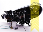 Halogen, schwarz, gelb LED, Abblendlicht H1 / Fernlicht H1, Blinkerbirnen BAU15S, elektrisch verstellbar - Stellmotor integriert, Eintragungsfrei / mit E-Prüfzeichen