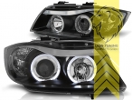 Halogen, schwarz, weiß LED, Abblendlicht H7 / Fernlicht H1, Blinkerbirnen BAU15S, elektrisch verstellbar - Stellmotor wird vom Original übernommen, Eintragungsfrei / mit E-Prüfzeichen