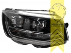 Halogen, schwarz, nicht passend für Fahrzeuge mit LED Scheinwerfern ab Werk, Abblendlicht H7 / Fernlicht H1, elektrisch verstellbar - Stellmotor integriert, Eintragungsfrei / mit R87 Zulassung als Tagfahrlicht, Eintragungsfrei / mit E-Prüfzeichen