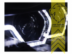 Halogen, schwarz, weiß LED, Abblendlicht H7 / Fernlicht H7, elektrisch verstellbar - Stellmotor integriert, Eintragungsfrei / mit E-Prüfzeichen