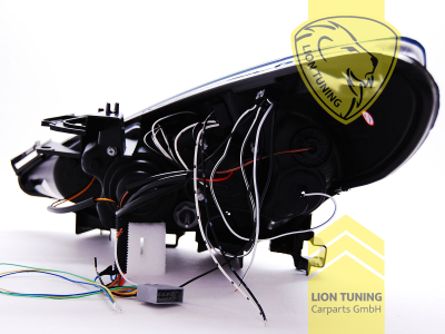 Halogen, schwarz, gelb LED, Abblendlicht H1 / Fernlicht H1, Blinkerbirnen BAU15S, elektrisch verstellbar - Stellmotor integriert, Eintragungsfrei / mit E-Prüfzeichen