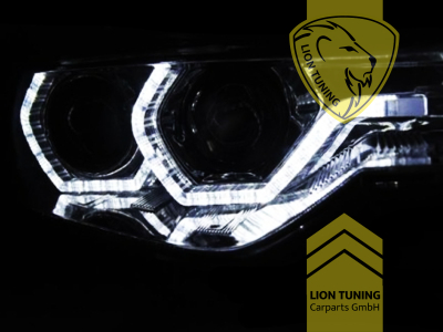 Halogen, chrom, weiß LED, Abblendlicht H7 / Fernlicht H7, elektrisch verstellbar - Stellmotor integriert, Eintragungsfrei / mit E-Prüfzeichen, Eintragungsfrei / mit R87 Zulassung als Tagfahrlicht