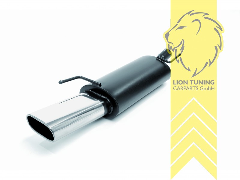 135 x 75 mm Oval, Endrohr single, 75x135mm, Oval, * nur passend mit S-Rohr, Edelstahl, 1.8 66 KW / 1.9D* 47 KW / 2.0 85 KW, 1.4* 44 KW / 1.6* 55 KW / 1.6 GT 74 KW / 1.8* 55KW, Eintragungsfrei / mit ABE