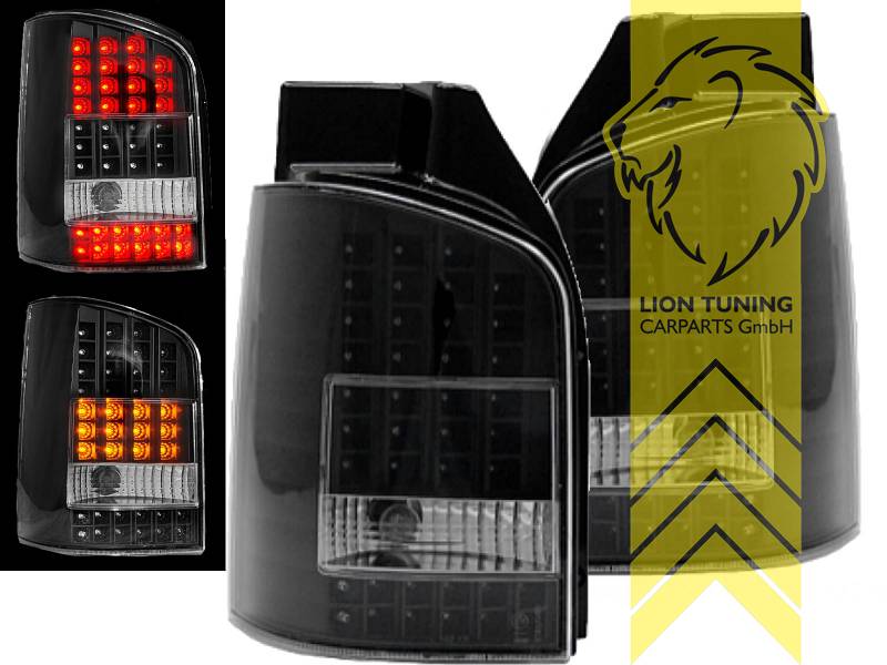 Liontuning - Tuningartikel für Ihr Auto  Lion Tuning Carparts GmbH LED  Rückleuchten VW T5 Bus Multivan Caravelle Transporter schwarz