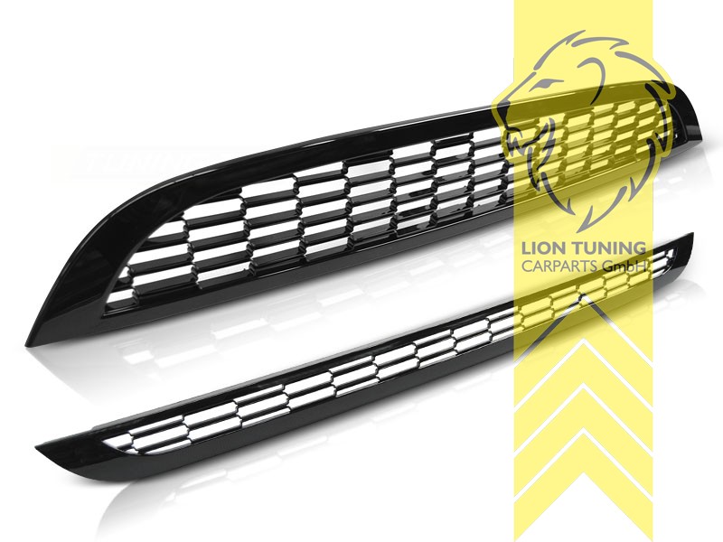 Liontuning - Tuningartikel für Ihr Auto  Lion Tuning Carparts GmbH  Sportgrill für Mini Cooper One S Cooper Works R50 R52 R53 schwarz glänzend  7 Clip