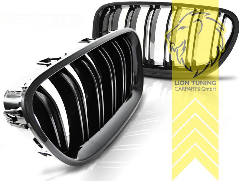 Liontuning - Tuningartikel für Ihr Auto  Lion Tuning Carparts GmbH  Sportgrill Kühlergrill BMW F10 Limousine F11 Touring schwarz glänzend