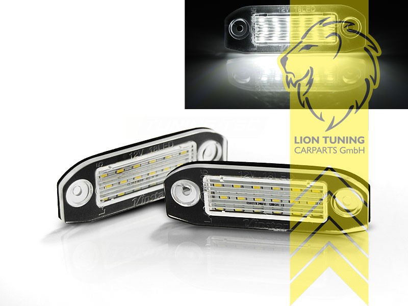 Liontuning - Tuningartikel für Ihr Auto  Lion Tuning Carparts GmbH LED SMD Kennzeichenbeleuchtung  Volvo S40 S60 S80 V70 XC60 XC70 XC90