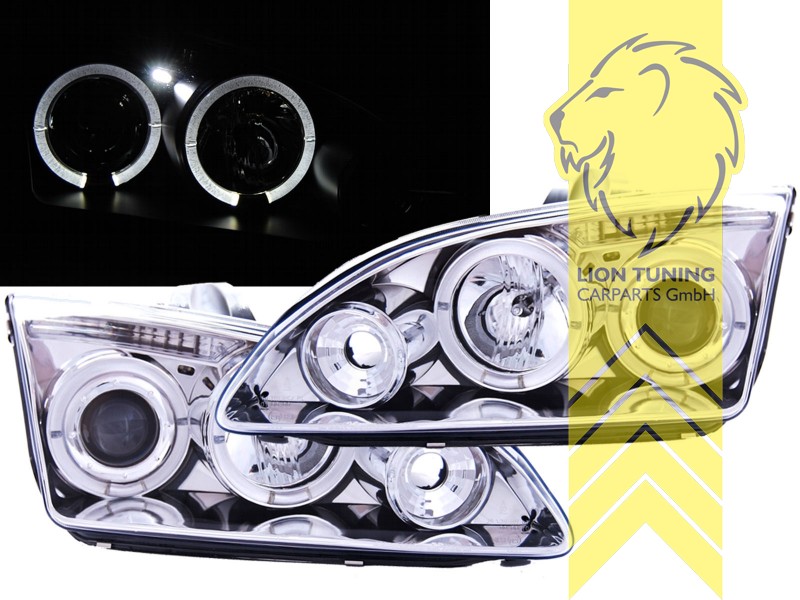 Halogen, chrom, weiß LED, Abblendlicht H1 / Fernlicht H1, Blinkerbirnen BAU15S, elektrisch verstellbar - Stellmotor wird vom Original übernommen, Eintragungsfrei / mit E-Prüfzeichen