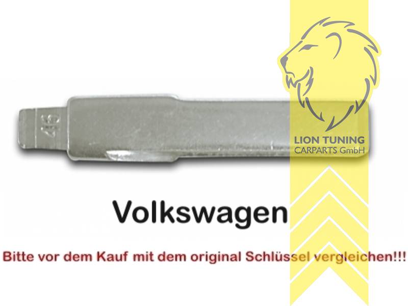 Liontuning - Tuningartikel für Ihr Auto  Lion Tuning Carparts GmbH 2x  Schlüsselrohlinge für Klappschlüssel VW Innenbahner