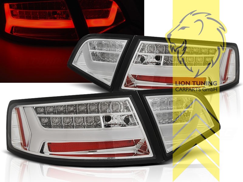 dynamischer LED Blinker, LED, chrom, weiss, nur passend für Fahrzeuge mit Halogen Rückleuchten ab Werk, Eintragungsfrei / mit E-Prüfzeichen