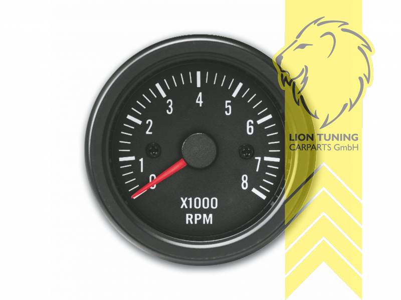 Drehzahlmesser, schwarz, Youngtimer