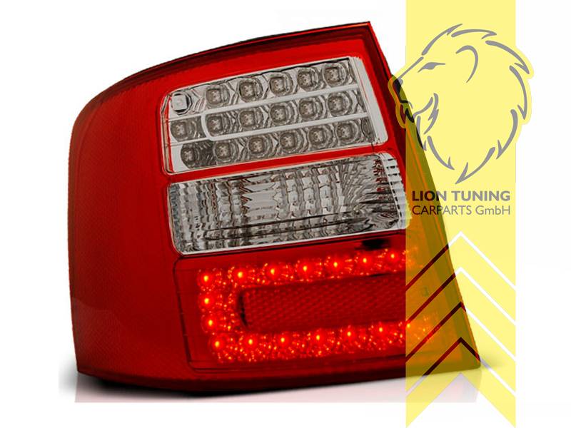 Liontuning - Tuningartikel für Ihr Auto  Lion Tuning Carparts GmbH Light  Bar LED Rückleuchten Heckleuchten für Audi A6 4G C7 Limousine rot weiß