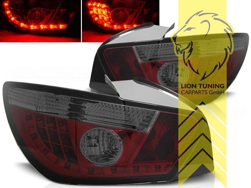 LED, rot, schwarz, nur passend für 3-Türer, Blinkerbirnen BAU15S, Eintragungsfrei / mit E-Prüfzeichen