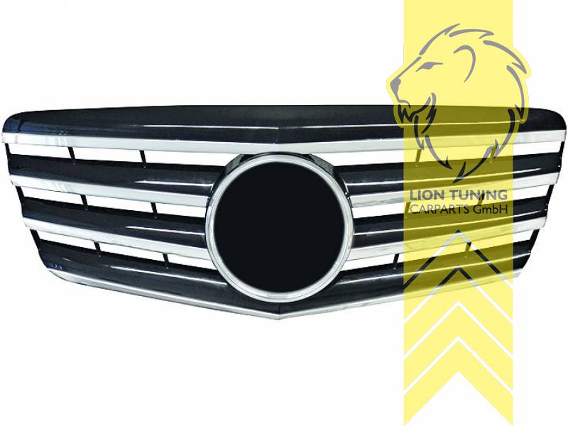 Grill Kühlergrill Sport Grill für Mercedes W211 S211 06-08 glanz schwarz