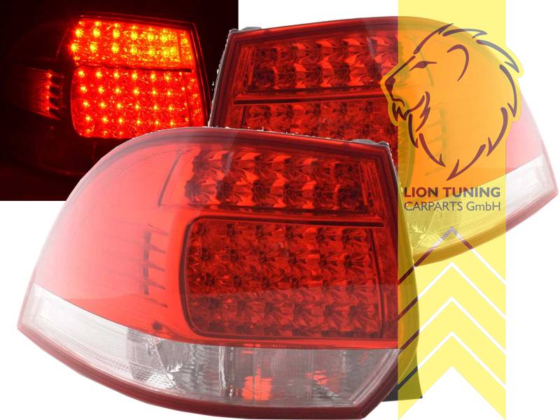 Liontuning - Tuningartikel für Ihr Auto  Lion Tuning Carparts GmbH LED  Rückleuchten VW Golf 5 6 Variant rot weiss