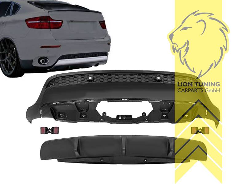 Liontuning - Tuningartikel für Ihr Auto  Lion Tuning Carparts GmbH  Heckansatz Heckspoiler Diffusor BMW X6 E71 Performance Optik für PDC