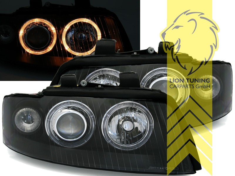 Halogen, schwarz, gelb Halogen, Abblendlicht H7 / Fernlicht H7, Blinkerbirnen BAU15S, elektrisch verstellbar - Stellmotor wird vom Original übernommen, Eintragungsfrei / mit E-Prüfzeichen