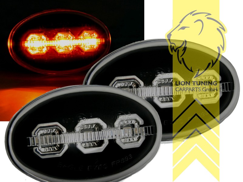 Liontuning - Tuningartikel für Ihr Auto  Lion Tuning Carparts GmbH LED  Seitenblinker Ford Fiesta 4 5 Mondeo 1 KA schwarz smoke