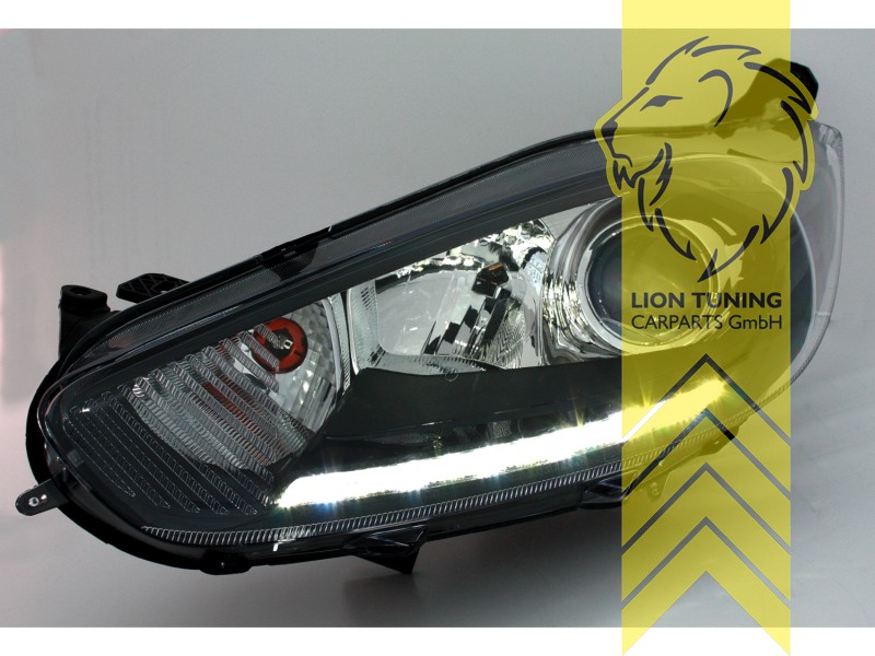 Liontuning - Tuningartikel für Ihr Auto  Lion Tuning Carparts GmbH  Scheinwerfer echtes TFL Fort Fiesta 6 LED Tagfahrlicht schwarz