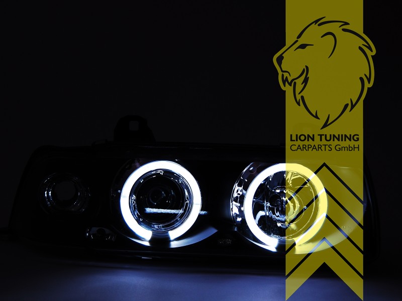 Liontuning - Tuningartikel für Ihr Auto  Lion Tuning Carparts GmbH DEPO Angel  Eyes Scheinwerfer BMW E36 Limousine Touring Compact schwarz
