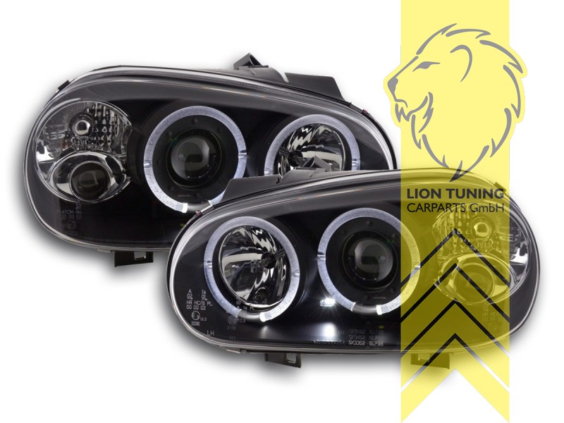Liontuning - Tuningartikel für Ihr Auto  Lion Tuning Carparts GmbH TFL  Optik Scheinwerfer VW Golf 4 Limousine Variant Cabrio LED Tagfahrlicht  schwarz