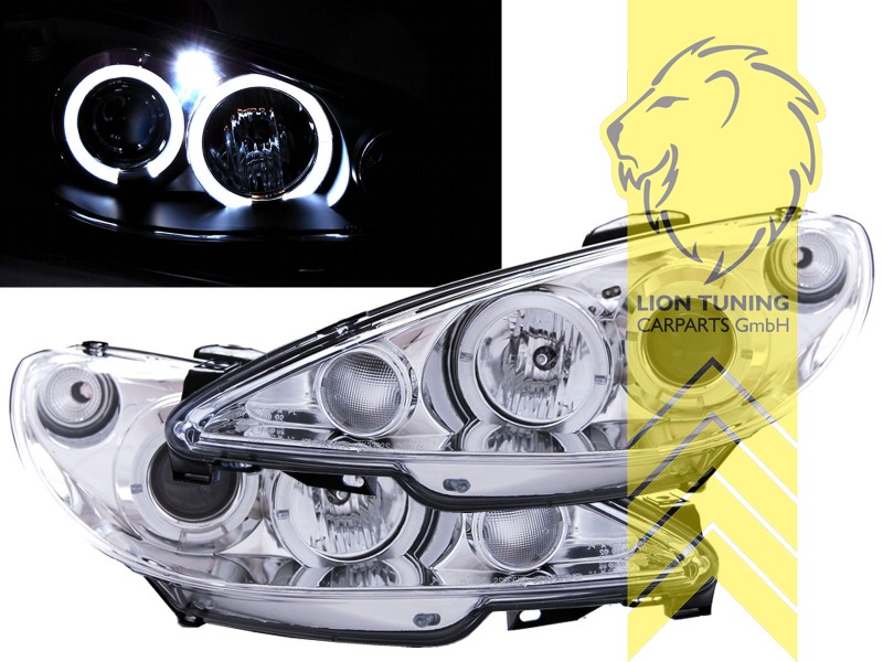Halogen, chrom, weiß LED, für Fahrzeuge mit Original H7 Scheinwerfern, Abblendlicht H1 / Fernlicht H1, Blinkerbirnen BAU15S, elektrisch verstellbar - Stellmotor wird vom Original übernommen, Eintragungsfrei / mit E-Prüfzeichen