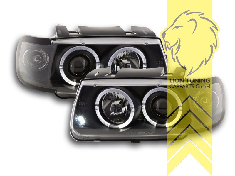 Upgrade Design Angel Eyes Scheinwerfer für VW Polo 6N2 99-01 schwarz