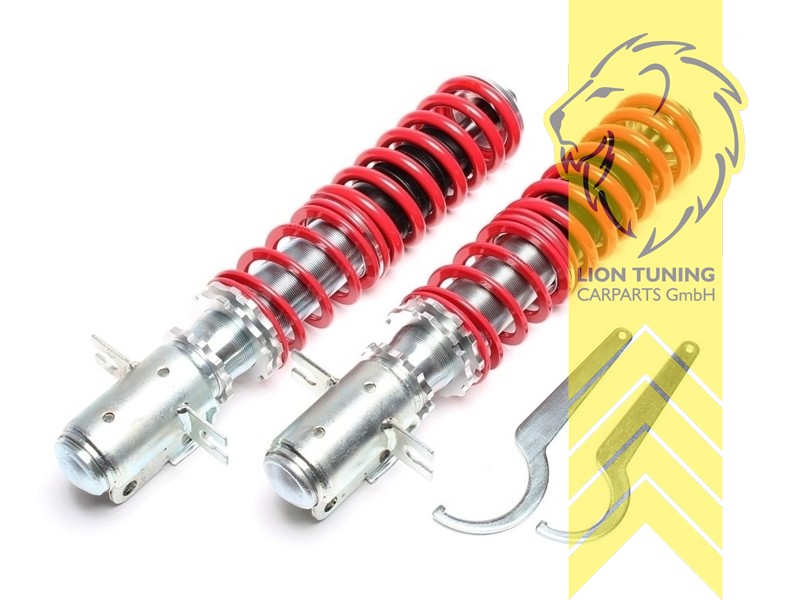fest, rot, nur Vorderachse Gewinde / Hinterachse bleibt Original, Stahl verzinkt, Eintragungspflichtig / Teilegutachten liegt bei