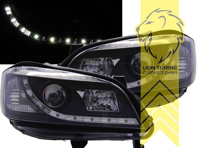 Liontuning - Tuningartikel für Ihr Auto  Lion Tuning Carparts GmbH TFL  Optik Scheinwerfer Opel Zafira A LED Tagfahrlicht schwarz