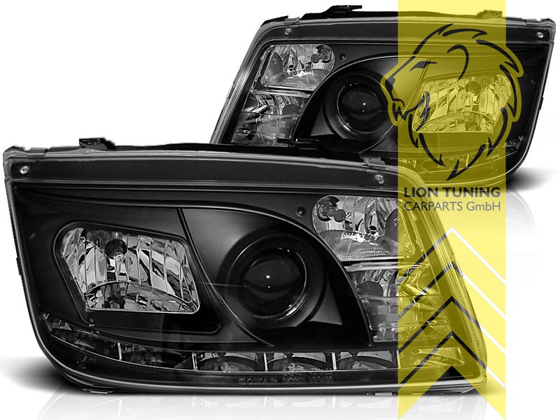 Liontuning - Tuningartikel für Ihr Auto  Lion Tuning Carparts GmbH TFL  Optik Scheinwerfer VW Bora Limousine Variant LED Tagfahrlicht schwarz