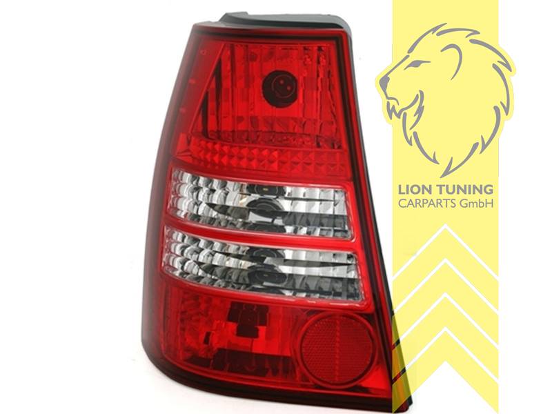 Liontuning - Tuningartikel für Ihr Auto  Lion Tuning Carparts GmbH  Rückleuchten VW Bora Golf 4 Variant rot weiss