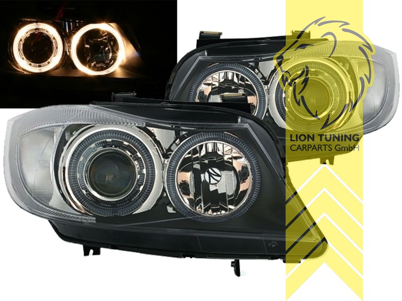 Liontuning - Tuningartikel für Ihr Auto  Lion Tuning Carparts GmbH Angel  Eyes Scheinwerfer BMW E90 Limousine E91 Touring schwarz