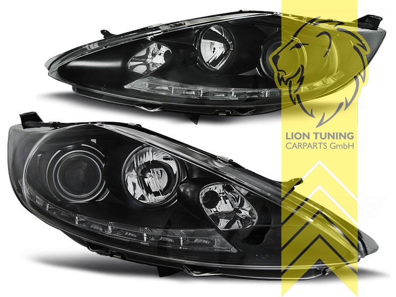 Liontuning - Tuningartikel für Ihr Auto  Lion Tuning Carparts GmbH  Scheinwerfer TFL Optik Ford Fiesta 7 LED Tagfahrlicht schwarz