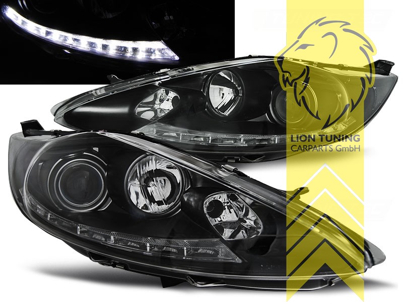 Liontuning - Tuningartikel für Ihr Auto  Lion Tuning Carparts GmbH  Scheinwerfer TFL Optik Ford Fiesta 7 LED Tagfahrlicht schwarz