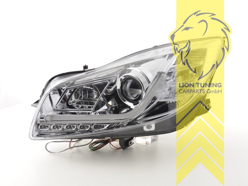 Liontuning - Tuningartikel für Ihr Auto  Lion Tuning Carparts GmbH  Scheinwerfer echtes TFL Opel Insignia LiomusineCaravan LED Tagfahrlicht  chrom