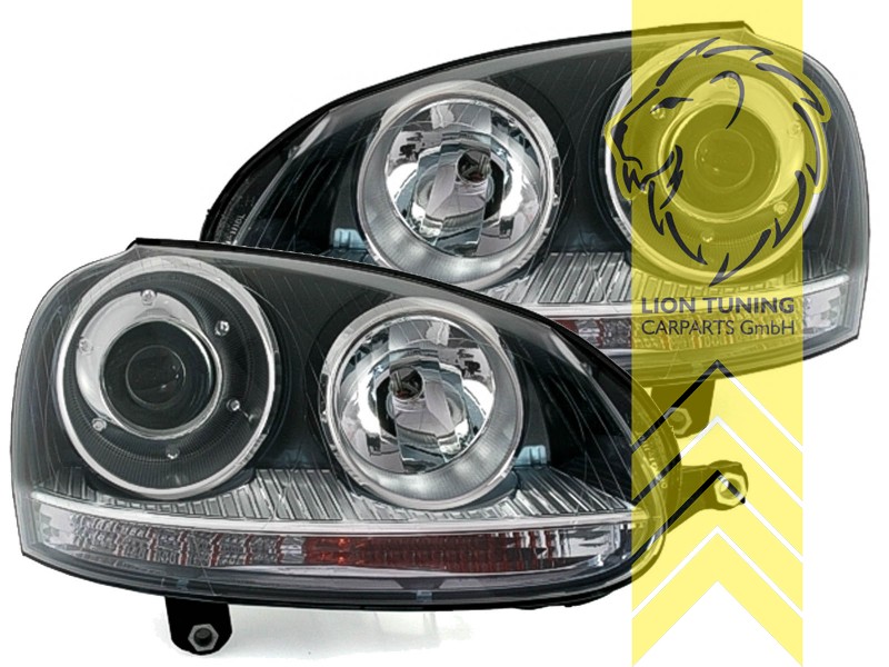 Xenon, HID, schwarz, für Fahrzeuge mit Original Xenon, Abblendlicht D2S / Fernlicht H7, Blinkerbirnen BAU15S, elektrisch verstellbar - Stellmotor integriert, Eintragungsfrei / mit E-Prüfzeichen