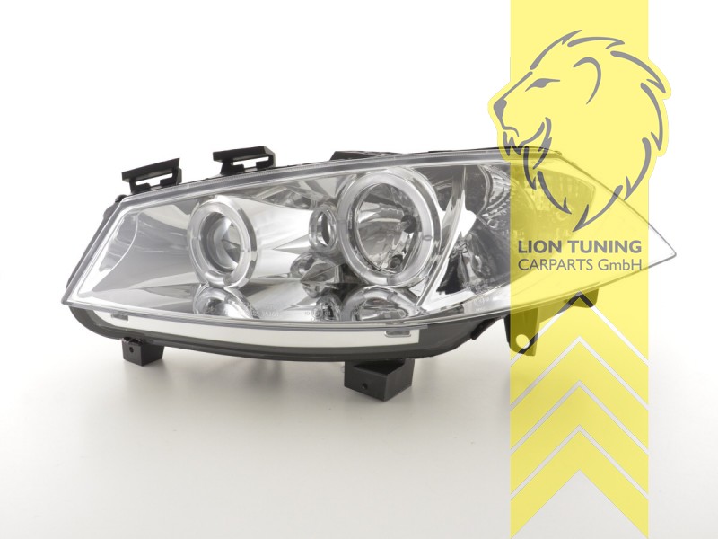 Liontuning - Tuningartikel für Ihr Auto  Lion Tuning Carparts GmbH Angel  Eyes Scheinwerfer Renault Megane 2 Cabrio Grandtour Stufenheck chrom