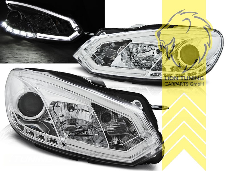 Halogen, chrom, Abblendlicht H7 / Fernlicht H1, elektrisch verstellbar - Stellmotor integriert, Eintragungsfrei / mit E-Prüfzeichen, Eintragungsfrei / mit R87 Zulassung als Tagfahrlicht