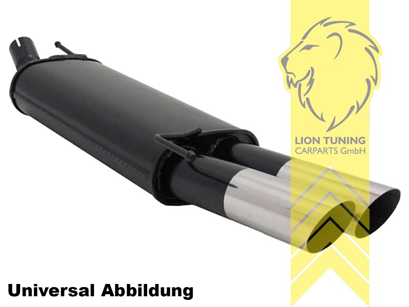 2 x 76mm MS-Design, Endrohr doppel, 76mm, Rund, Metall / Stahl, 316i 90KW (N43) / 318i 100+105KW (N43) / 320i 125KW (N43), Eintragungsfrei / mit ABE
