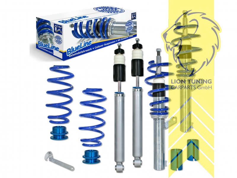 fest, blau, passend für Fahrzeuge mit 50 und 55mm Achsschenkelaufnahme, Adapter von 50 auf 55mm für die Achsschenkelaufnahme liegt bei, auch passend für 4-Motion, Stahl verzinkt, Eintragungspflichtig / Teilegutachten liegt bei