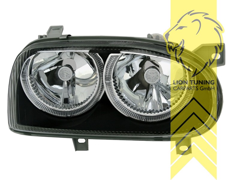 Liontuning - Tuningartikel für Ihr Auto  Lion Tuning Carparts GmbH DEPO Angel  Eyes Scheinwerfer VW Golf 3 Limousine Variant Cabrio schwarz