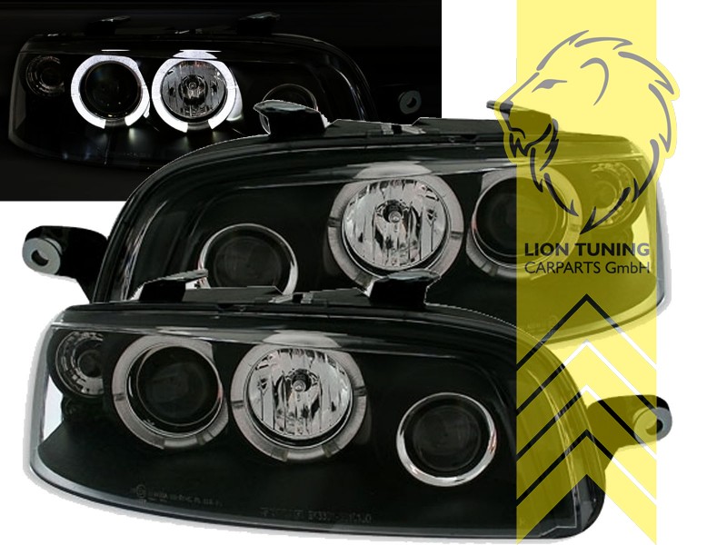 Halogen, schwarz, weiß LED, Abblendlicht H1 / Fernlicht H1, Blinkerbirnen BAU15S, elektrisch verstellbar - Stellmotor wird vom Original übernommen, Eintragungsfrei / mit E-Prüfzeichen