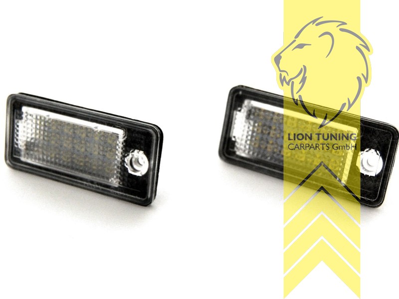 Liontuning - Tuningartikel für Ihr Auto  Lion Tuning Carparts GmbH LED SMD Kennzeichenbeleuchtung  Audi A3 8P A4 Limousine Avant Cabrio B6 B7