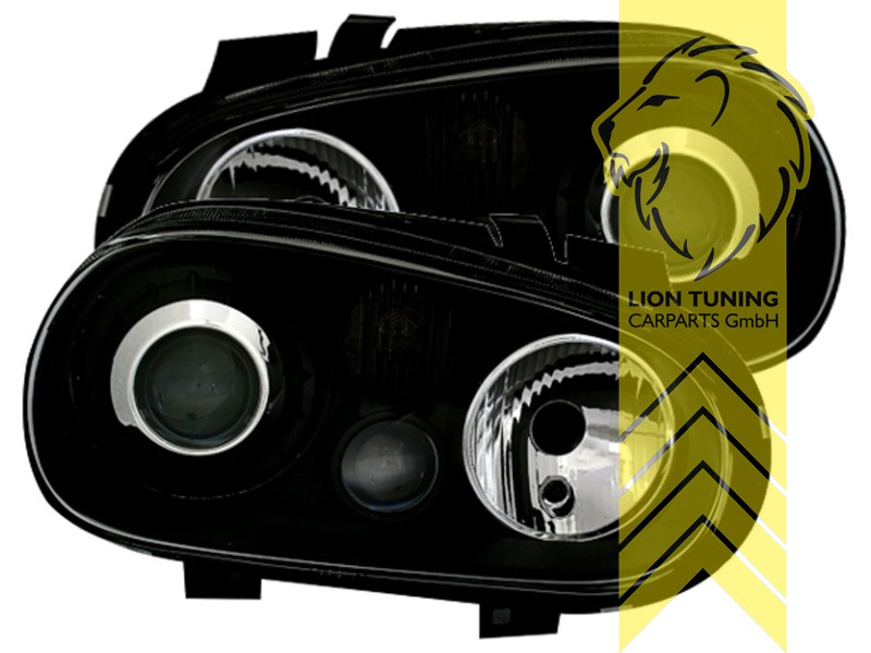 Liontuning - Tuningartikel für Ihr Auto  Lion Tuning Carparts GmbH Design  Scheinwerfer VW Golf 4 Limousine Variant Cabrio R32 Optik schwarz