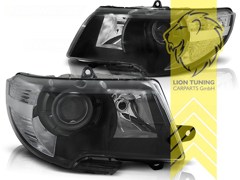 Halogen, schwarz, Abblendlicht H7 / Fernlicht H3, Blinkerbirnen BAU15S, elektrisch verstellbar - Stellmotor integriert, Eintragungsfrei / mit E-Prüfzeichen