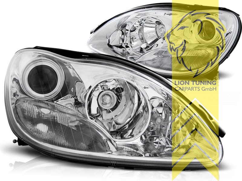 Liontuning - Tuningartikel für Ihr Auto  Lion Tuning Carparts GmbH Scheinwerfer  Mercedes Benz W220 S-Klasse chrom XENON