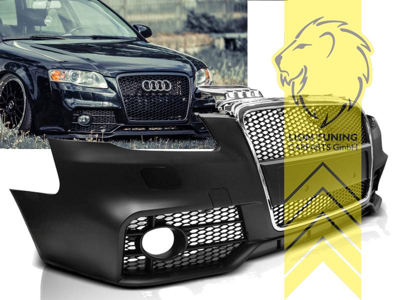 Liontuning - Tuningartikel für Ihr Auto  Lion Tuning Carparts GmbH  Stoßstange Audi A4 B7 8E Limousine Avant RS Optik mit Grill chrom