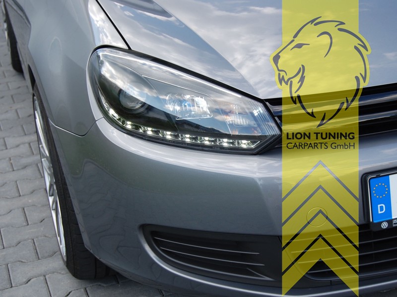 Liontuning - Tuningartikel für Ihr Auto  Lion Tuning Carparts GmbH TFL  Optik Scheinwerfer VW Golf 4 Limousine Variant Cabrio LED Tagfahrlicht  schwarz